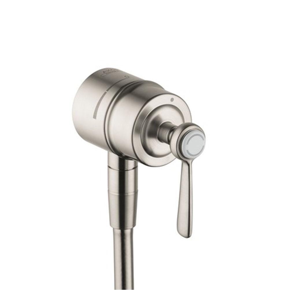 Axor Montreux Wall Outlet with Check Valves and Volume Control, Lever Handle in Brushed Nickel