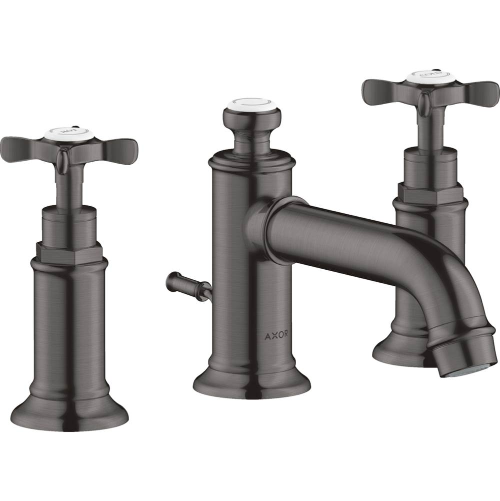 Axor Montreux Widespread Faucet 30 with Cross Handles and Pop-Up Drain, 1.2 GPM in Brushed Black Chrome