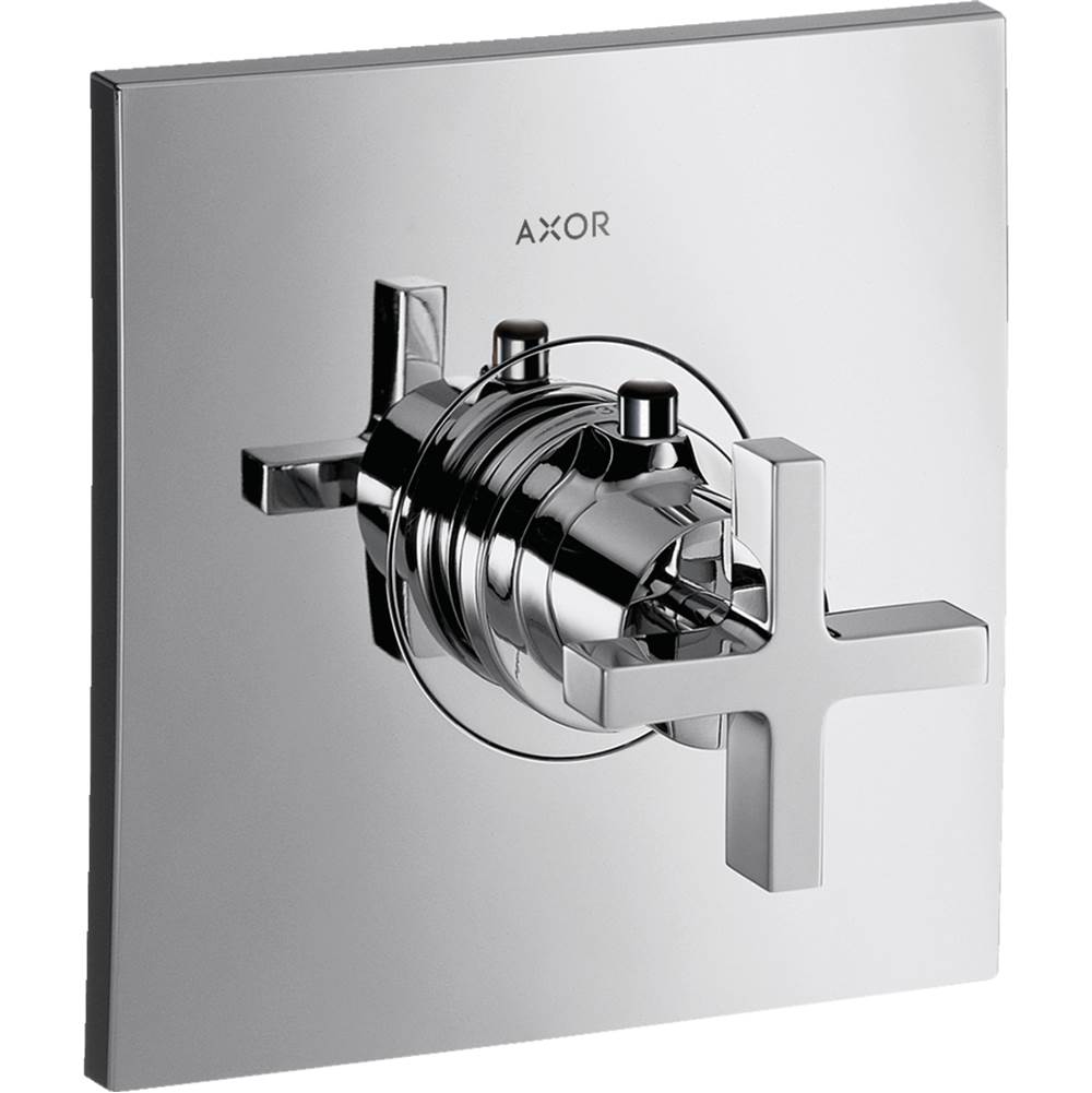 Axor Citterio Thermostatic Trim HighFlow with Cross Handle in Brushed Black Chrome