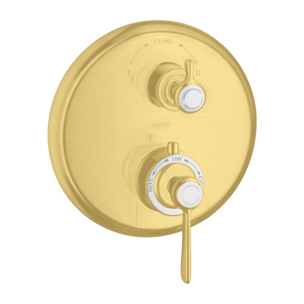 Axor Montreux Thermostatic Trim with Volume Control and Diverter in Brushed Gold Optic