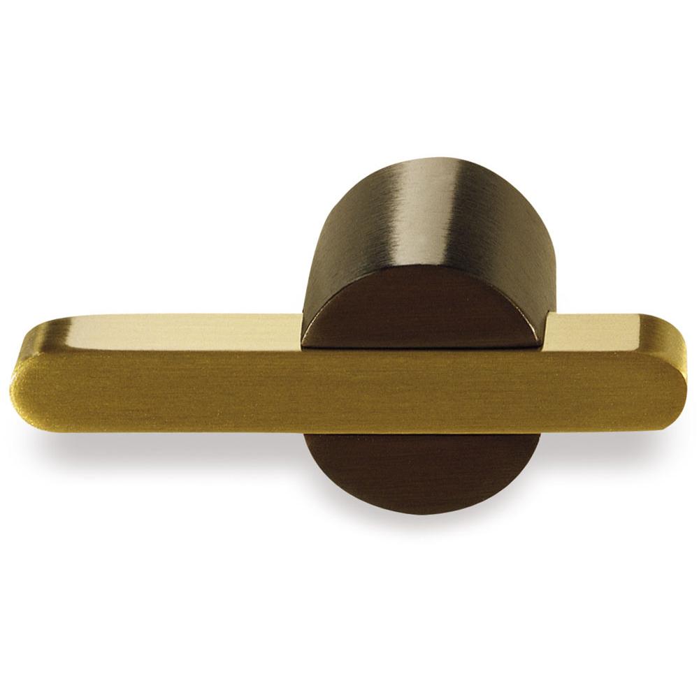 Colonial Bronze T Cabinet Knob Hand Finished in Matte Satin Chrome and Satin Chrome