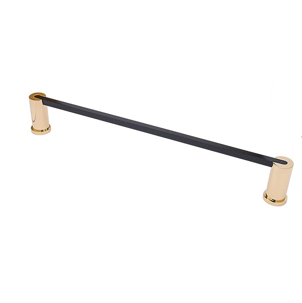 Colonial Bronze Towel Bar and Appliance, Door and Shower Door Pull Hand Finished in Polished Brass and Satin Black