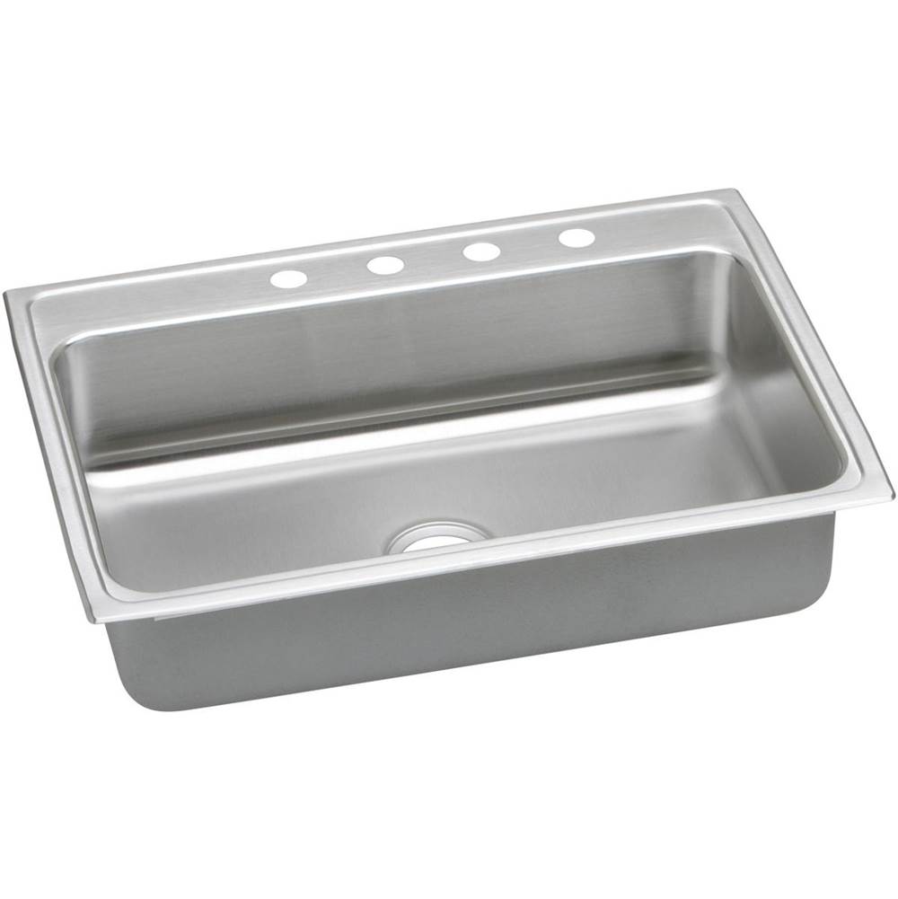 Elkay Lustertone Classic Stainless Steel 31'' x 22'' x 5'', 4-Hole Single Bowl Drop-in ADA Sink with Quick-clip