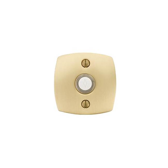 Emtek Brass Doorbell, Modern Rectangular Rosette, US3NL
