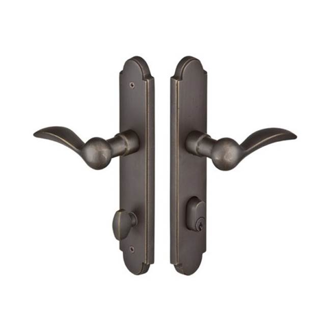 Emtek Multi Point C1, Keyed with American Cyl, Arched Style, 2'' x 10'', Durango Lever, LH, FB