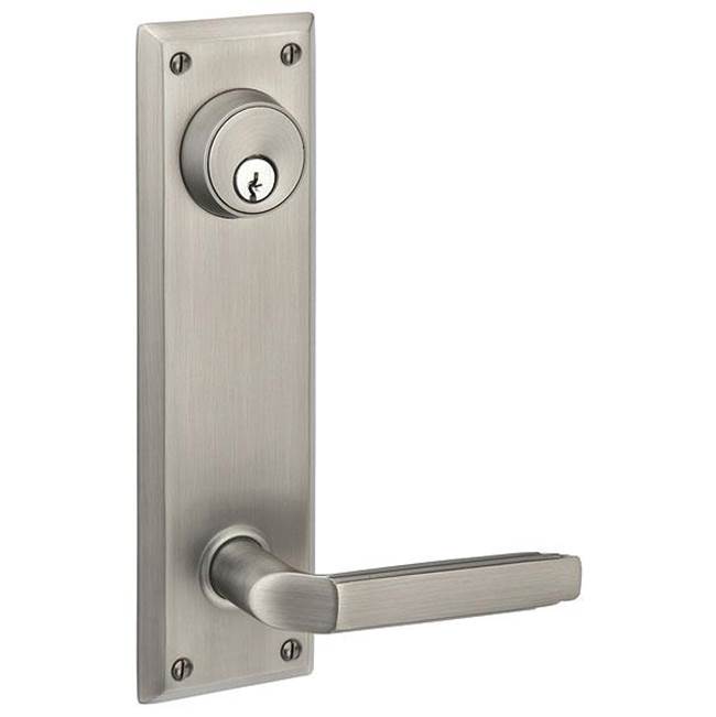 Emtek Passage Double Keyed, Sideplate Locksets Quincy 5-1/2'' Center to Center Keyed, Coventry Lever, LH, US10B