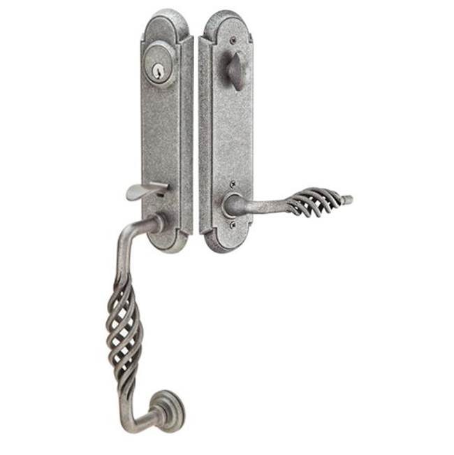 Emtek Multi Point C1, Keyed with American Cyl, Arched Style, 1-1/2'' x 11'', Lariat Lever, LH, FB