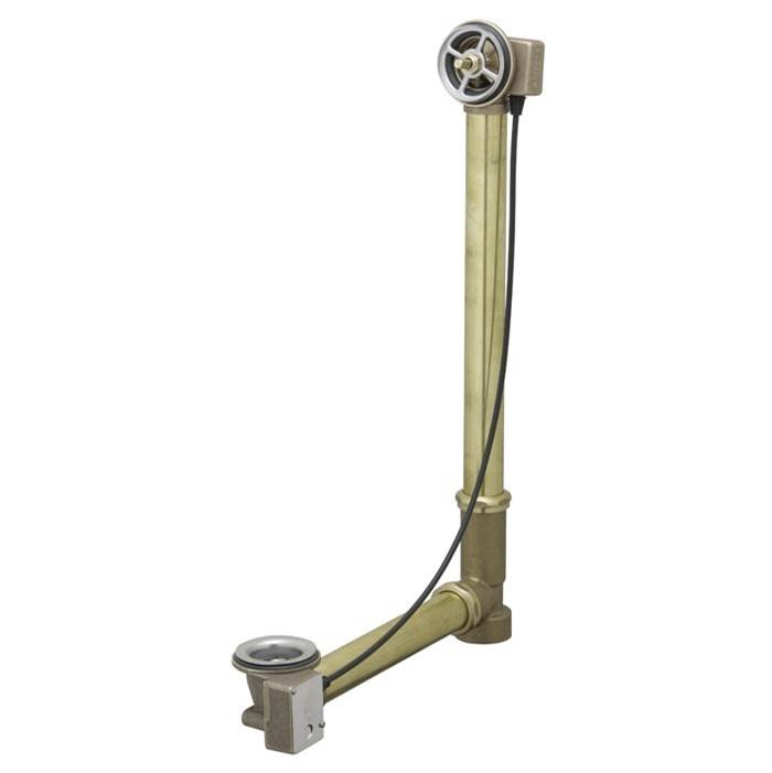 Geberit Geberit bathtub drain with TurnControl handle actuation, rough-in unit 17-24'' Brass with Chicago Code Tee