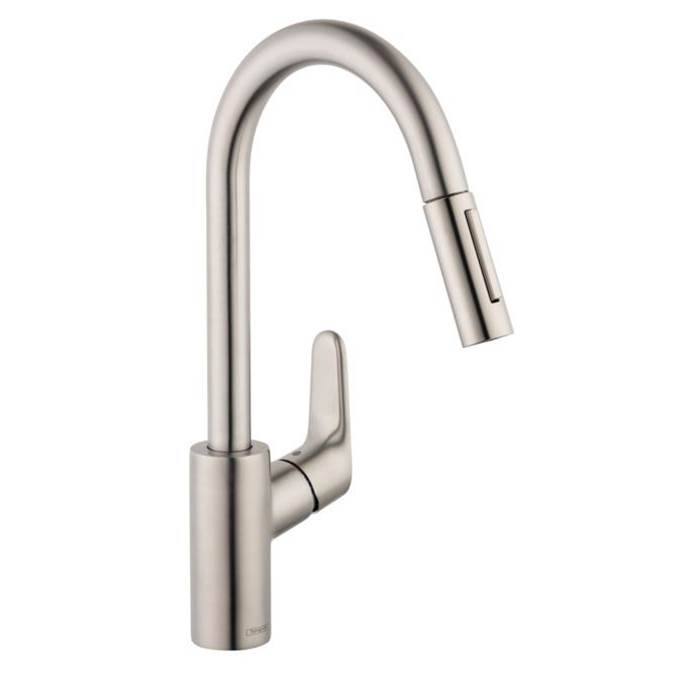 Hansgrohe Focus HighArc Kitchen Faucet, 2-Spray Pull-Down, 1.75 GPM in Steel Optic