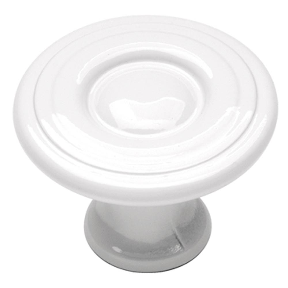 Hickory Hardware Conquest Collection Knob 1-3/16'' Diameter White Finish