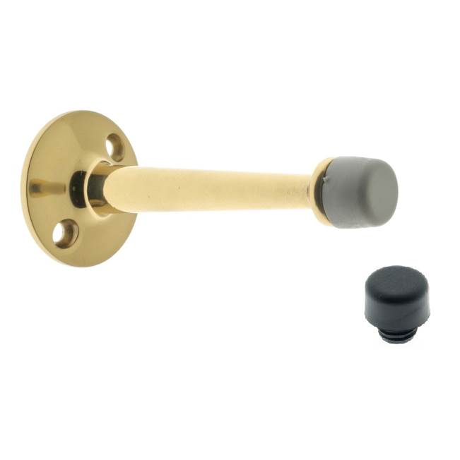 Idh Solid Brass 3-3/4'' Base Stop W/ 2 Screw Holes (Surface Mount) Polished Brass