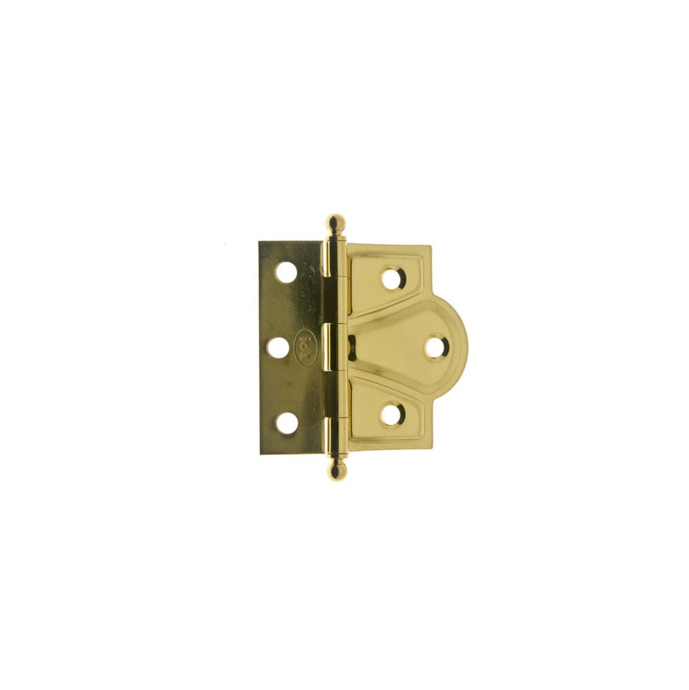 Idh Solid Brass 2-1/2'' X 2-3/4'' Combo Mortise/Surface Offset Hinge Ball Finials (Pair) Polished Brass-J