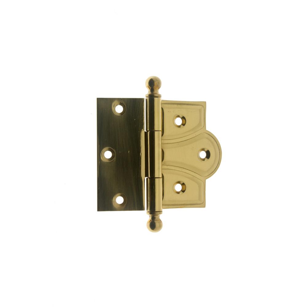 Idh Solid Brass 3'' X 3-3/4'' Combo Mortise/Surface Offset Hinge Ball Finials (Pair) Polished Brass-J