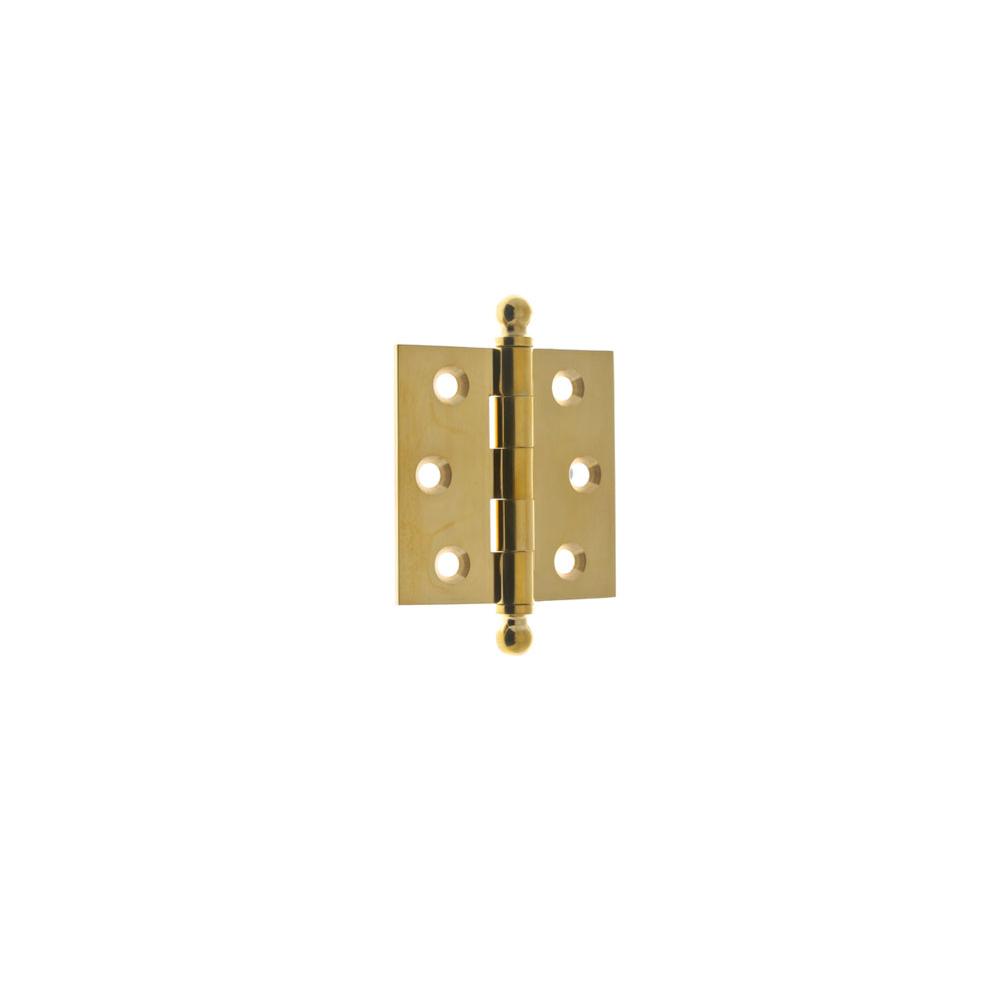 Idh Solid Brass 2-1/2'' X 2-1/2'' Ball Tip Loose Pin Door Hinge (Pair) Polished Brass No Lacquer-J