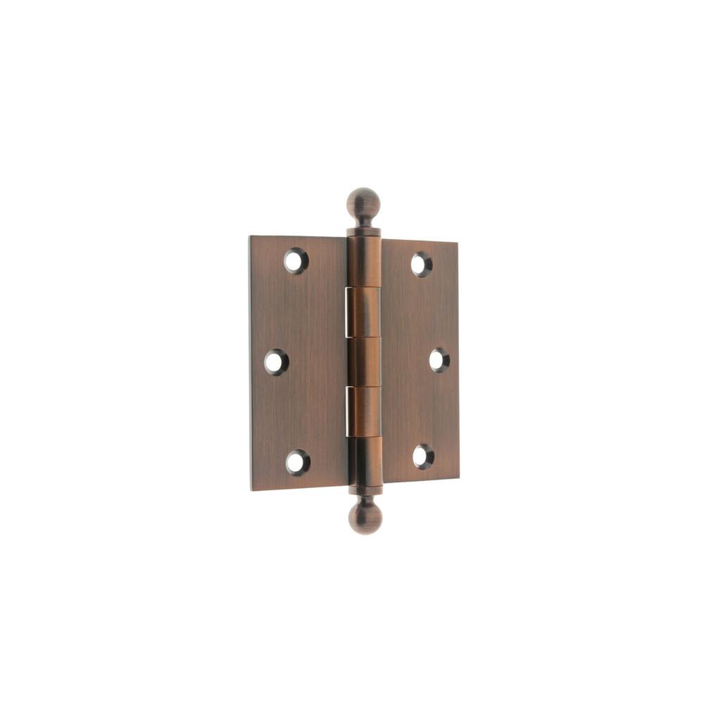 Idh Solid Brass 3-1/2'' X 3-1/2'' Ball Tip Loose Pin Door Hinge (Pair) Antique Copper-J