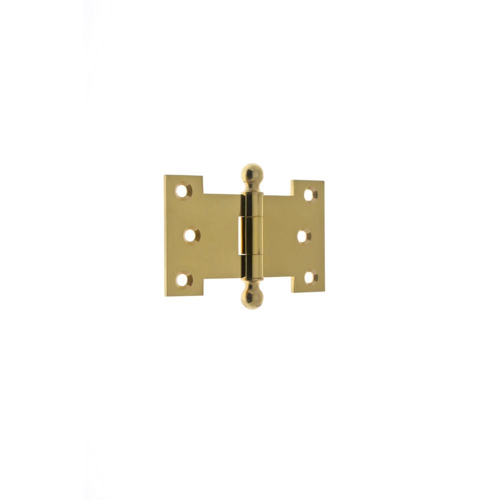 Idh Solid Brass 2-1/2'' X 4'' Parliament Hinge W/ Ball Finials (Pair) Polished Brass-J