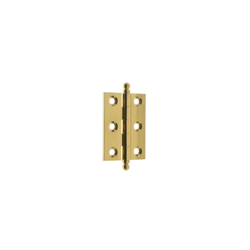 Idh 2'' X 1-1/2'' Solid Brass Cabinet Hinge W/Ball Tips (Pair)  Polished Brass