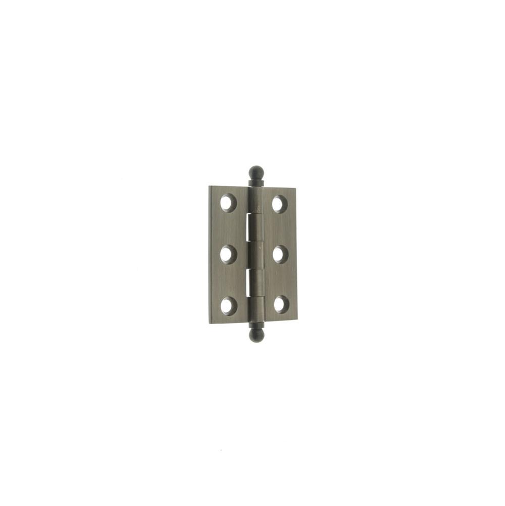 Idh 2'' X 1-1/2'' Solid Brass Cabinet Hinge W/Ball Tips (Pair)  Antique Nickel