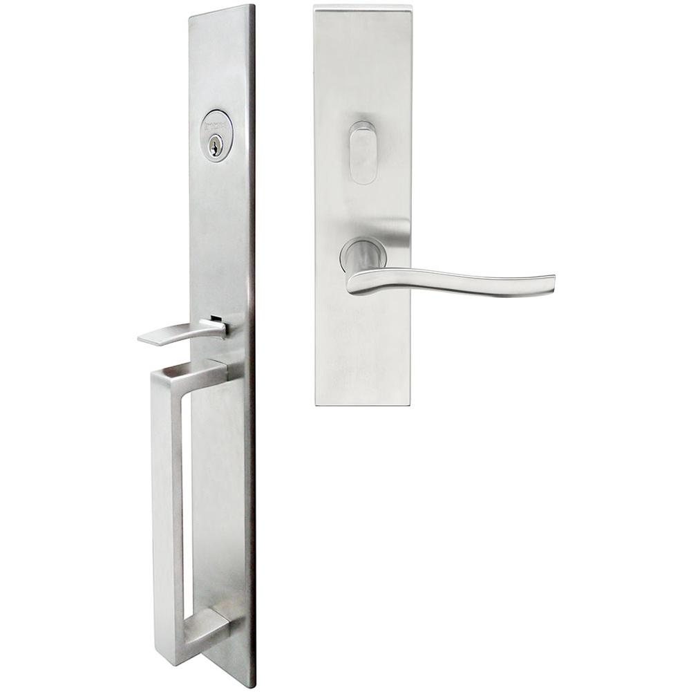 INOX BW Handleset MT Mortise 225 Waterfall Entry 2-1/2''  32D LH