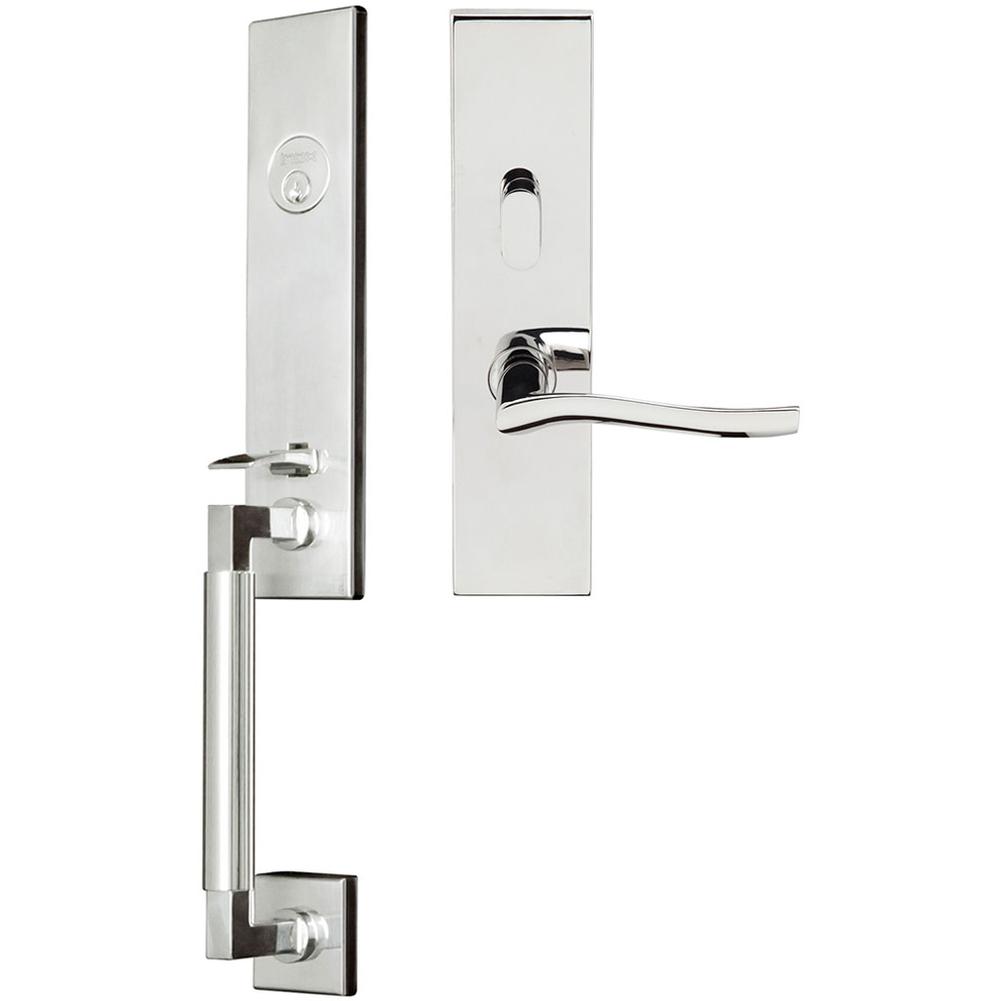 INOX NY Handleset MT Mortise Waterfall Entry 2-1/2''  32 LH