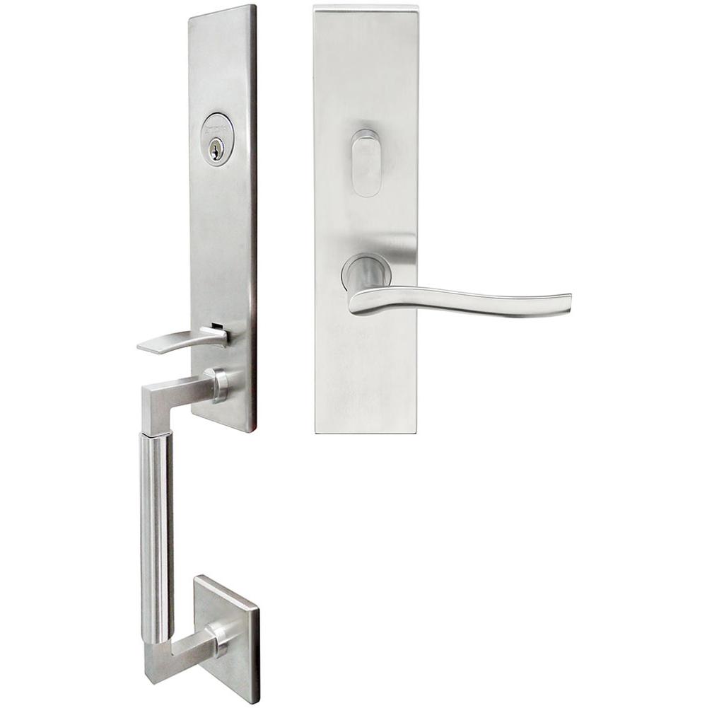 INOX NY Handleset MT Mortise Waterfall Entry 2-3/4''  32D RHR