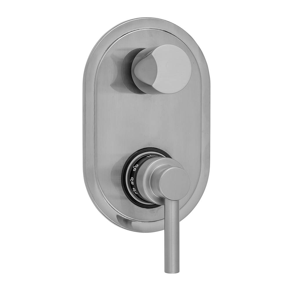 Jaclo Oval Plate with Low Lever Thermostatic Valve with Thumb Built-in 2-Way Or 3-Way Diverter/Volume Controls (J-TH34-686 / J-TH34-687 / J-TH34-688 / J-TH34-689)
