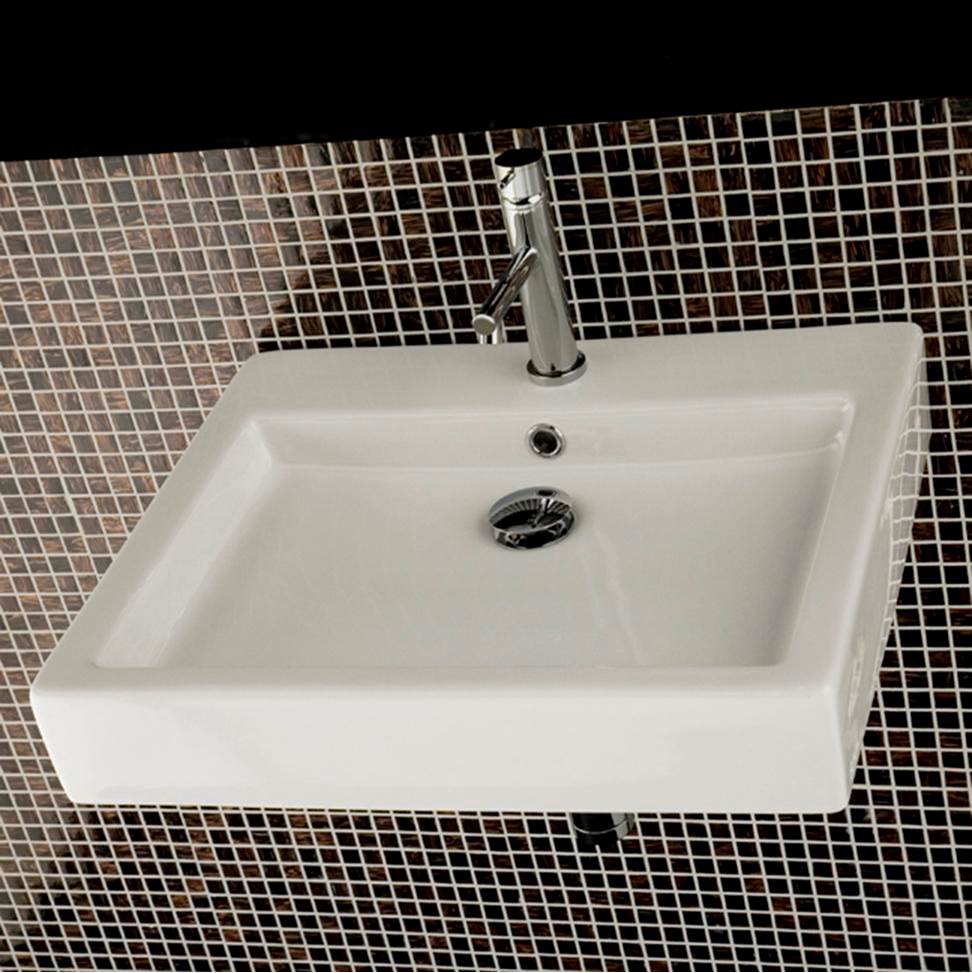 Lacava Wall-mounted or above-counter porcelain Bathroom Sink with overflow