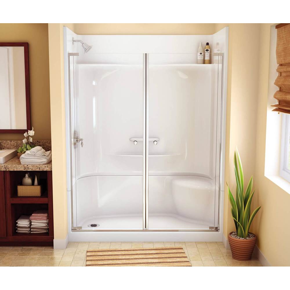 Maax KDS 3460 AFR AcrylX Alcove Right-Hand Drain Four-Piece Shower in White