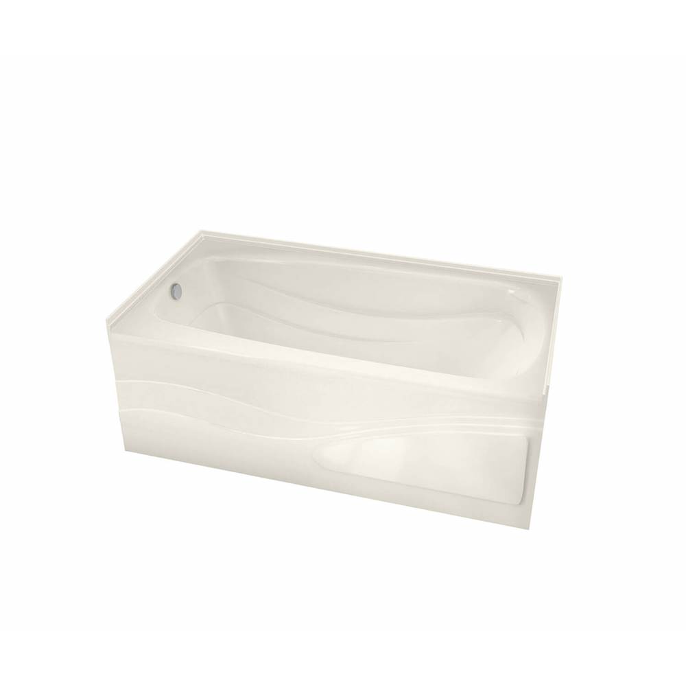 Maax Tenderness 7236 Acrylic Alcove Left-Hand Drain Aeroeffect Bathtub in Biscuit