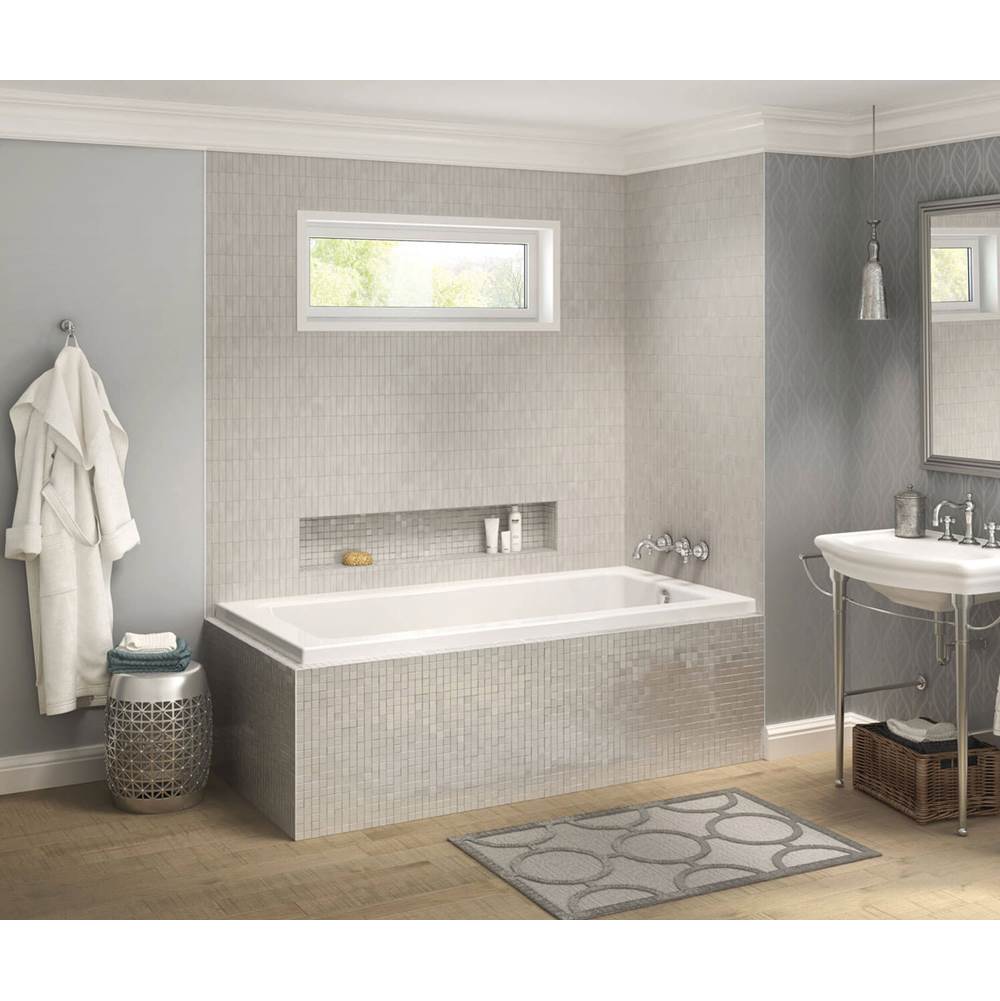 Maax Pose 6032 IF Acrylic Corner Right Left-Hand Drain Aeroeffect Bathtub in White