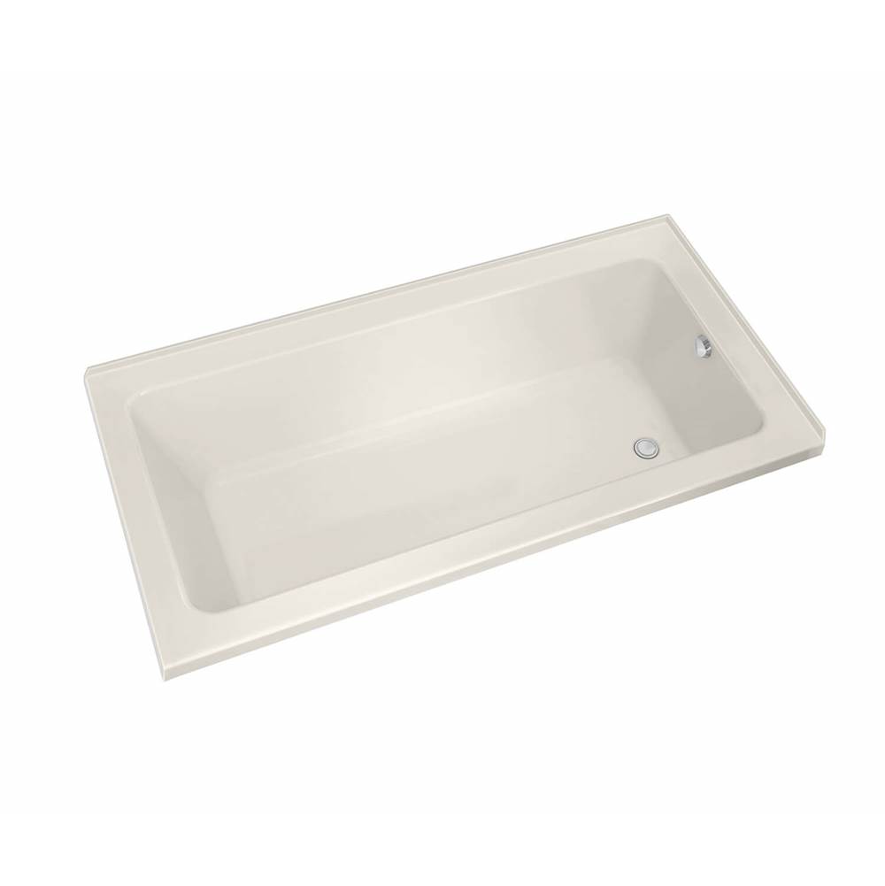 Maax Pose 7242 IF Acrylic Corner Right Left-Hand Drain Bathtub in Biscuit