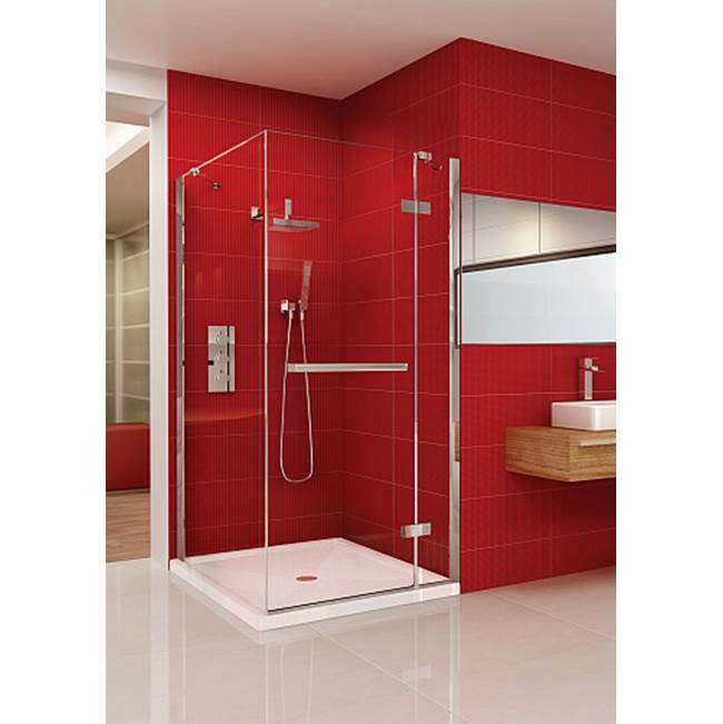 Oceania Baths California Pivoted 36 x 32,  Shower Doors, Chrome