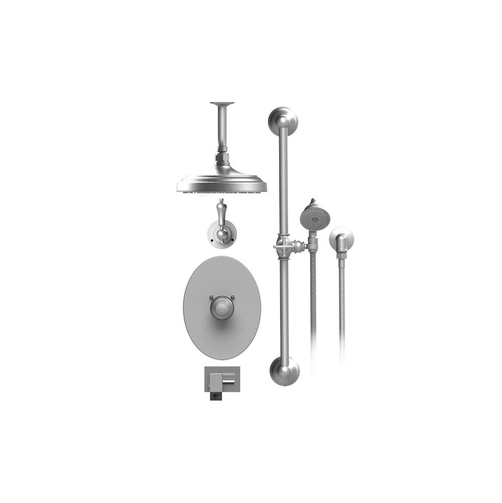 Rubinet Temperature Control Shower With Two Way Diverter & Shut-Off, With One Seperate Volume Control, Hand Held Shower, Bar, Integral Supply Wall Mount Bidet