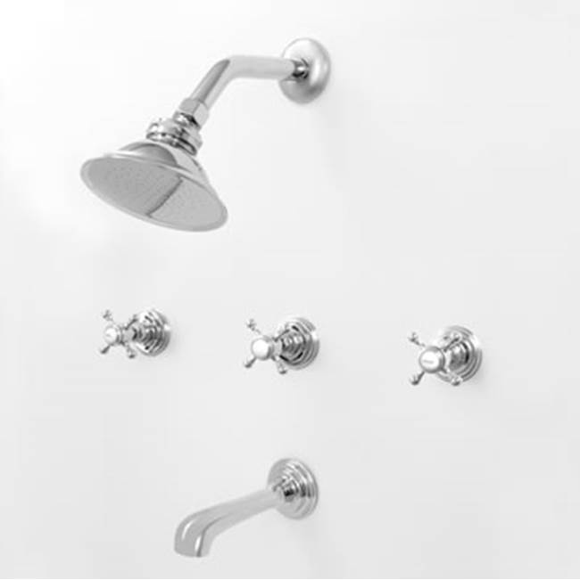 Sigma 3 Valve Tub & Shower Set Trim (Includes Haf And Wall Tub Spout) Sussex Satin Nickel Pvd .42