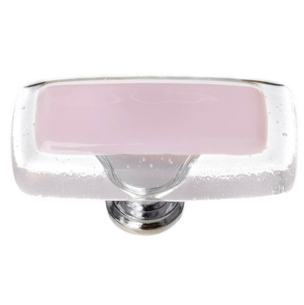 Sietto Reflective Pink Long Knob With Polished Chrome Base