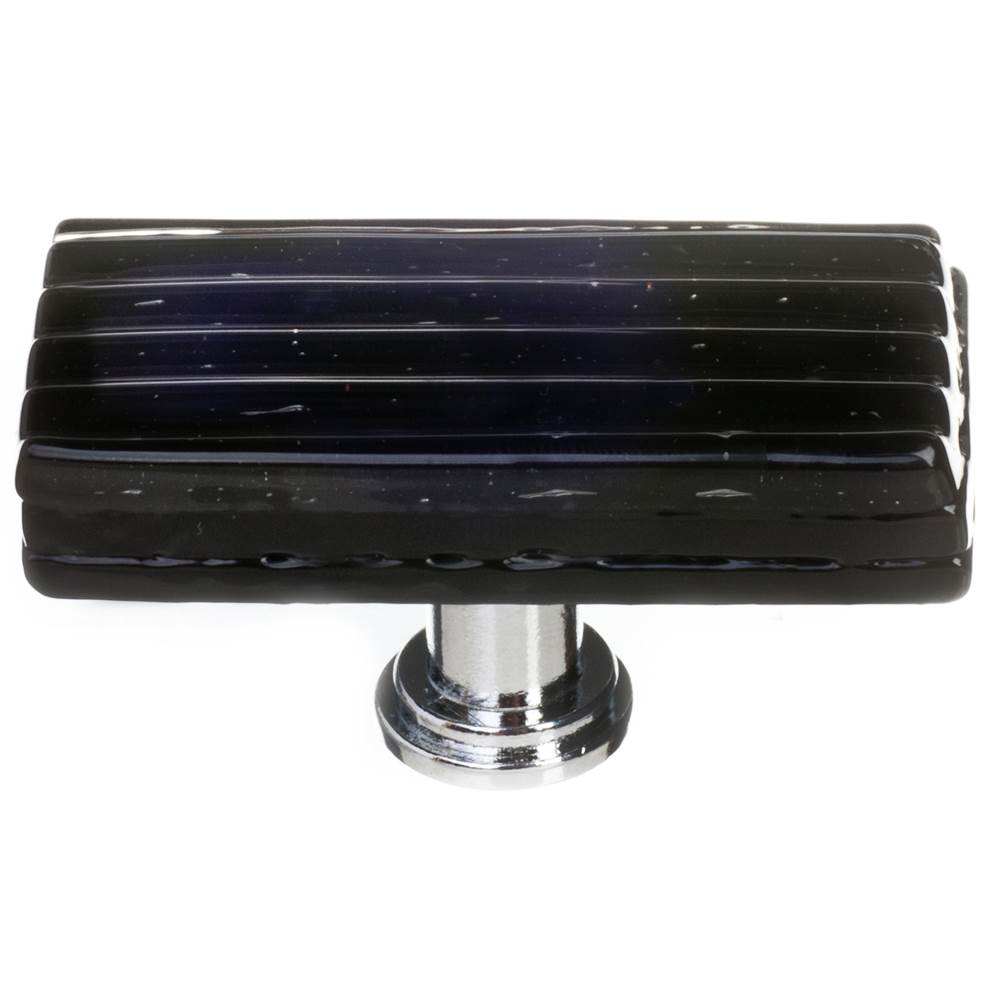 Sietto Reed Black Long Knob With Satin Nickel Base
