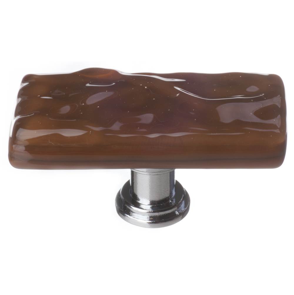 Sietto Skinny Glacier Woodland Brown Long Knob With Oil Rubbed Bronze Base
