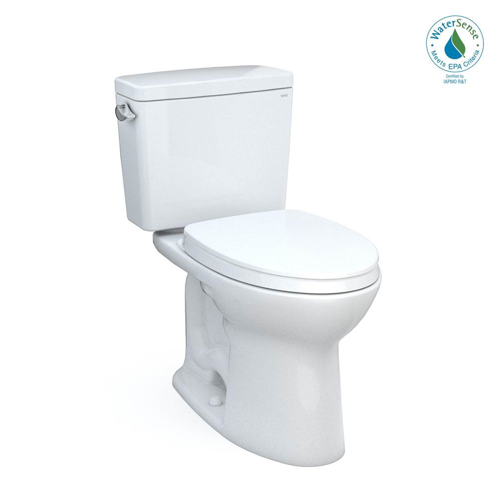 TOTO Toto® Drake® Two-Piece Elongated 1.28 Gpf Tornado Flush® Toilet With Cefiontect® And Softclose® Seat, Washlet®+ Ready, Cotton White