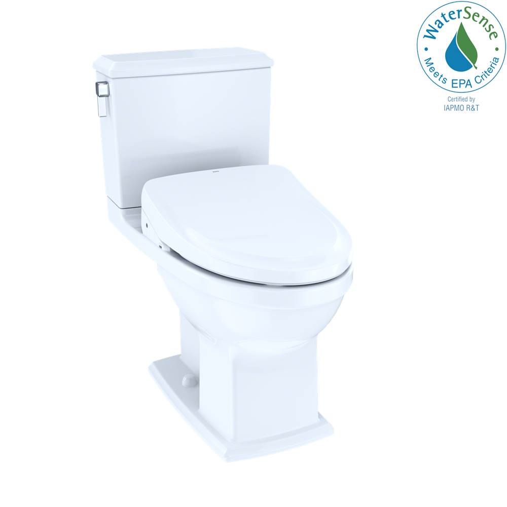 TOTO Toto® Washlet®+ Connelly® Two-Piece Elongated Dual Flush 1.28 And 0.9 Gpf Toilet And Classic Washlet S500E Bidet Seat With Auto Flush, Cotton White