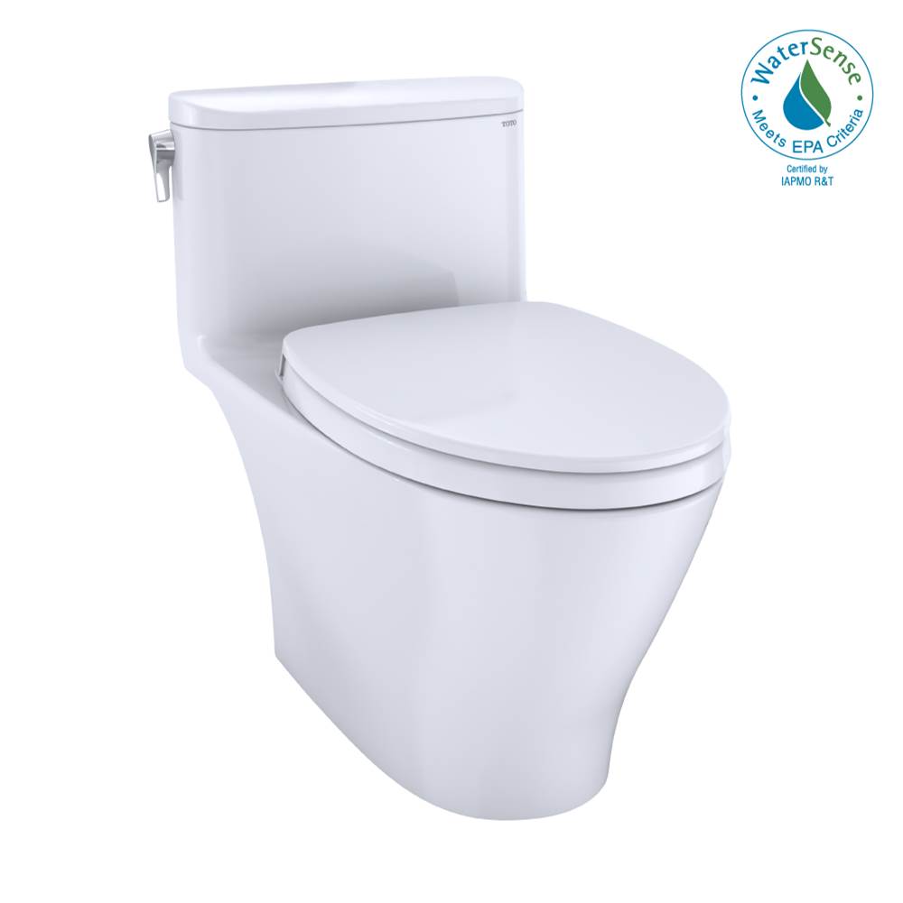 TOTO Toto® Nexus® One-Piece Elongated 1.28 Gpf Universal Height Toilet With Cefiontect® And Ss124 Softclose Seat, Washlet®+ Ready, Cotton White