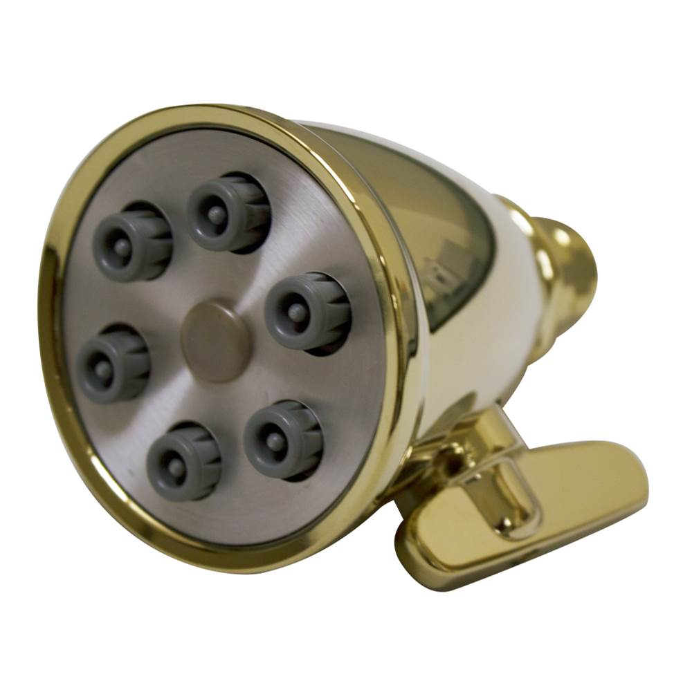 Whitehaus Collection Showerhaus Small Round Showerhead with 6 Spray Jets - Solid Brass Construction with Adjustable Ball Joint