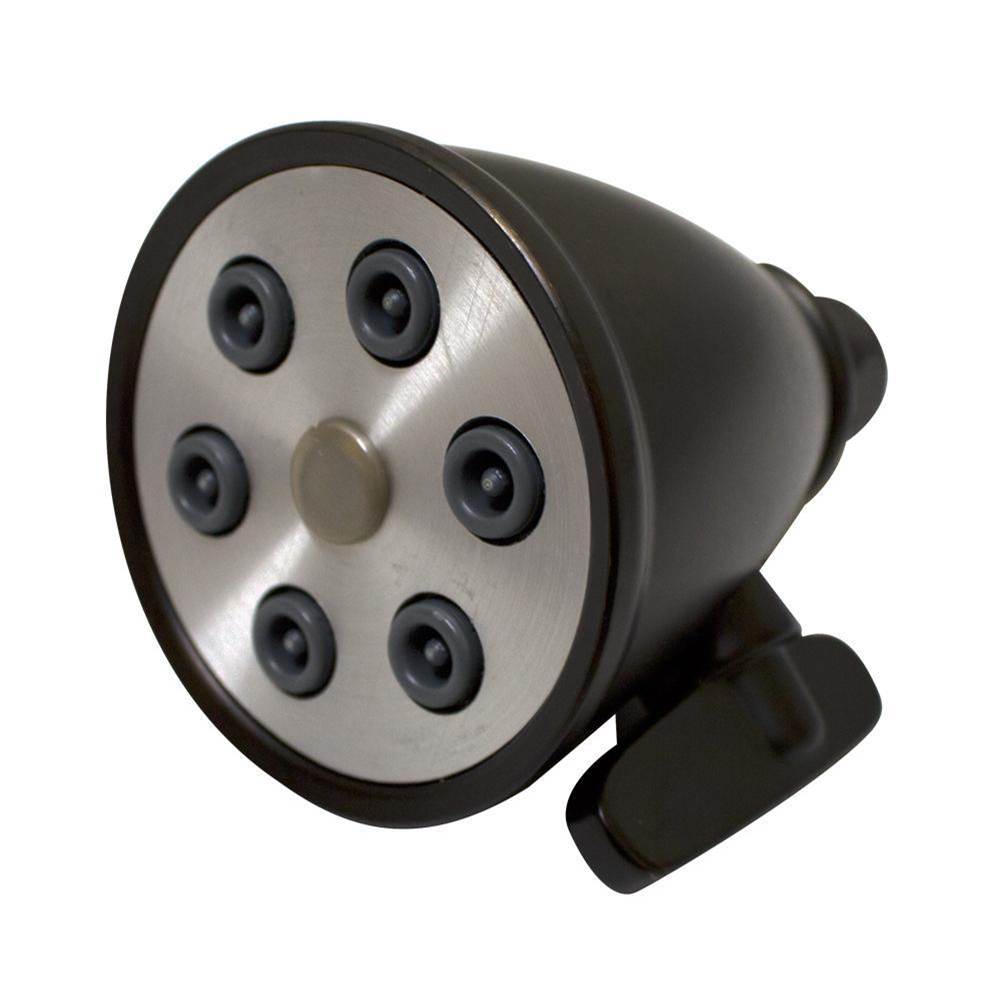 Whitehaus Collection Showerhaus Small Round Showerhead with 6 Spray Jets - Solid Brass Construction with Adjustable Ball Joint