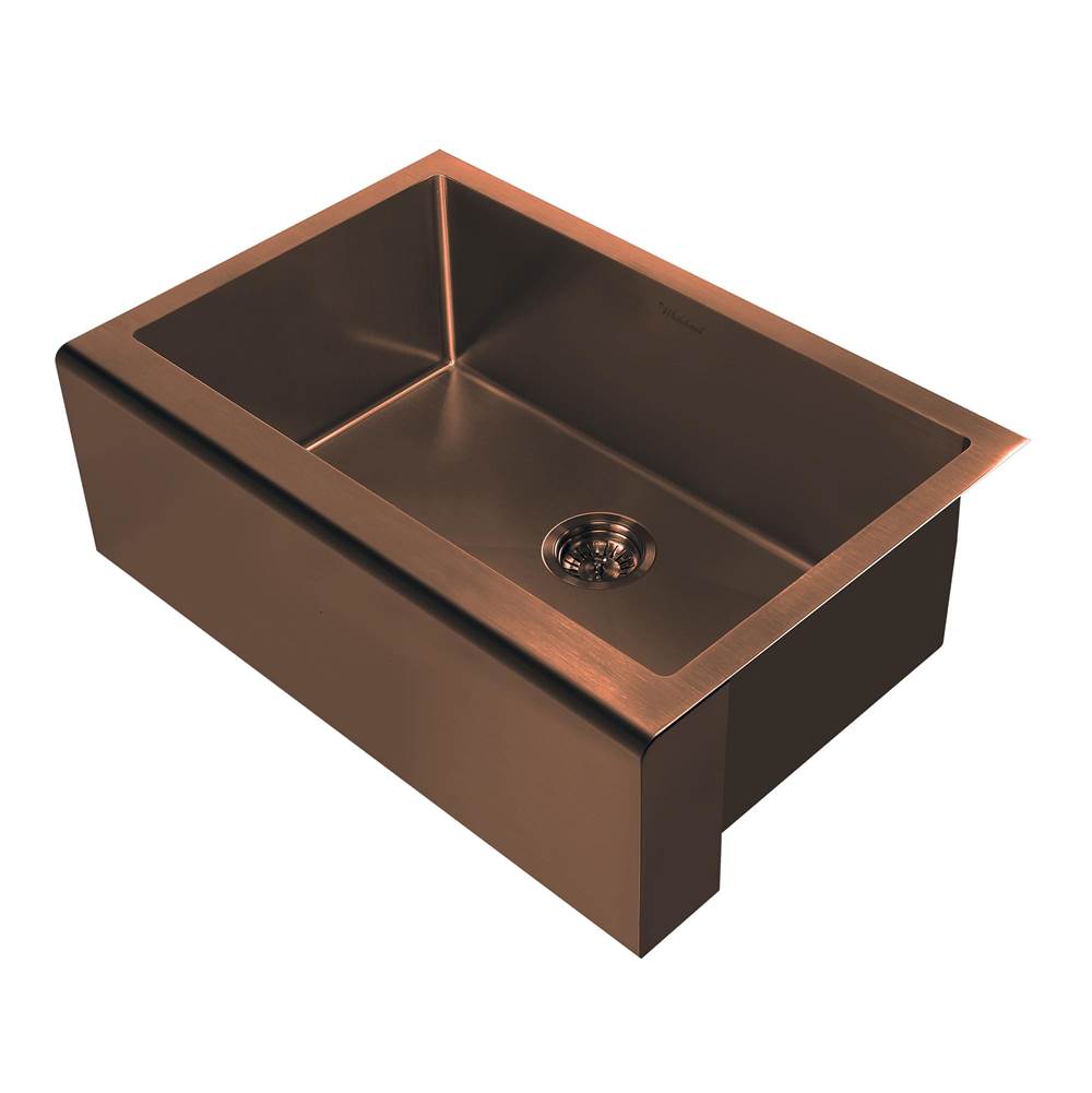 Whitehaus Collection Noah Plus 16 gauge Single Bowl Undermount Sink Set with a seamless customized front Apron