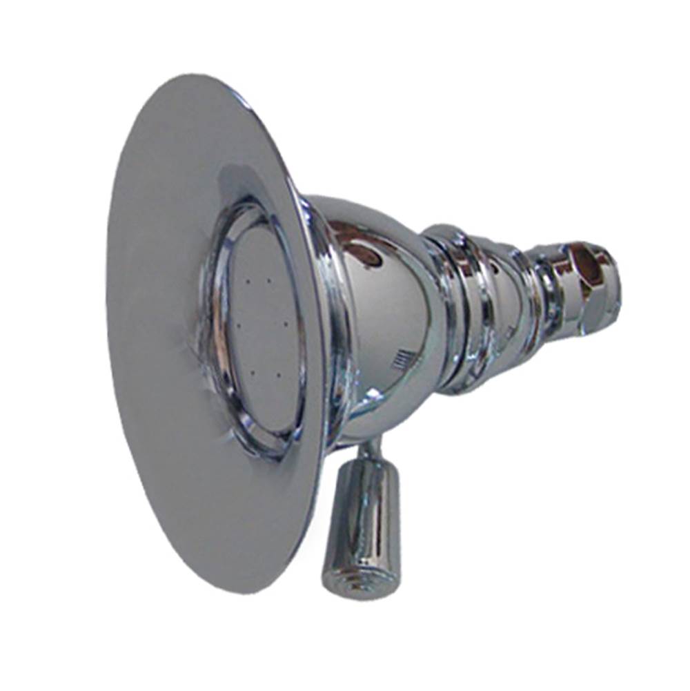 Whitehaus Collection Showerhaus Small Round Rainfall Showerhead with Spray Holes - Solid Brass Construction with Adjustable Ball Joint