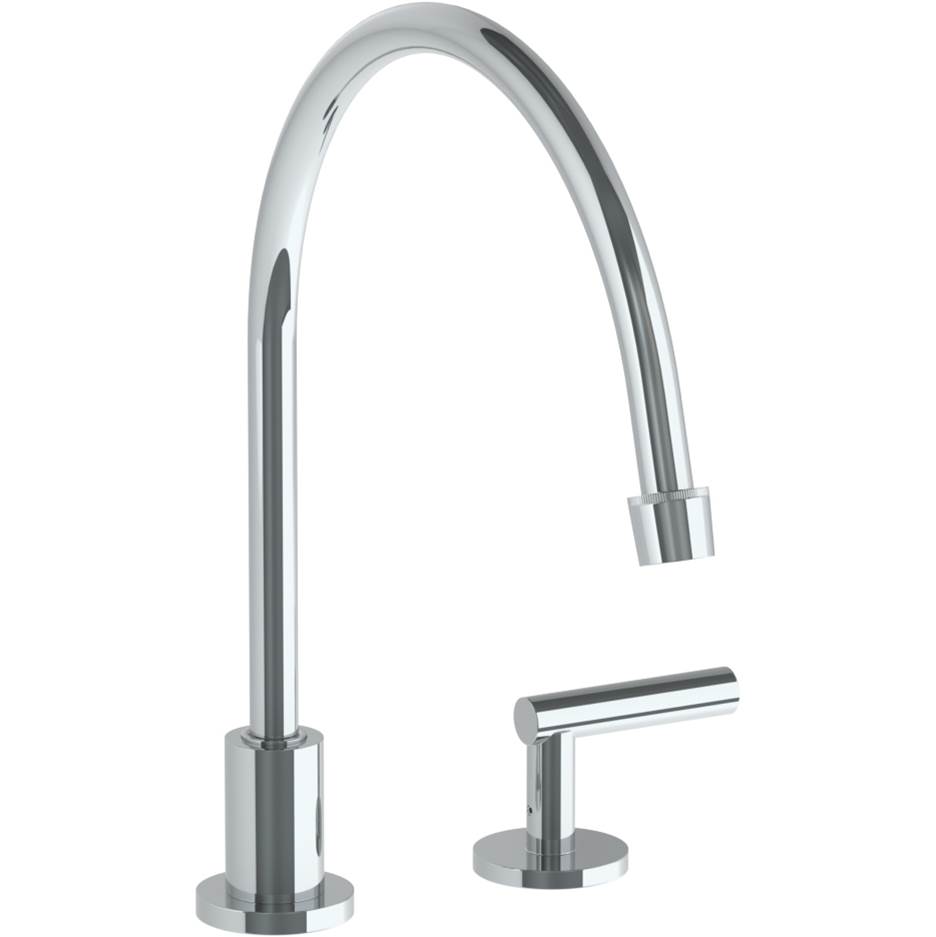 Watermark Deck Mounted 2 Hole Extended Gooseneck Kitchen Faucet