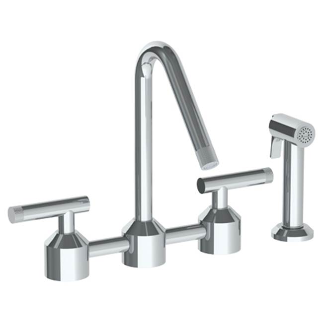Watermark Deck Mounted Bridge Kitchen Faucet with Independent Side Spray
