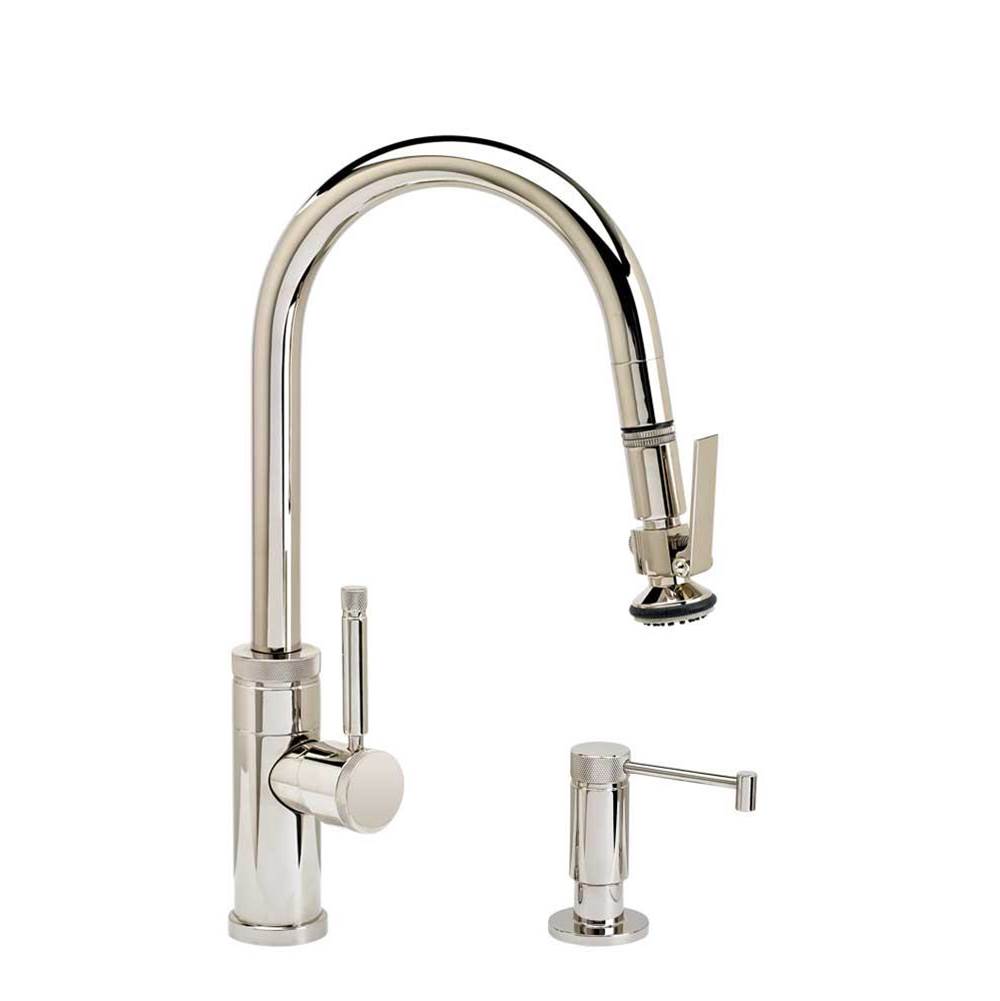 Waterstone Waterstone Industrial Prep Size PLP Pulldown Faucet - Lever Sprayer - Angled Spout - 2pc. Suite