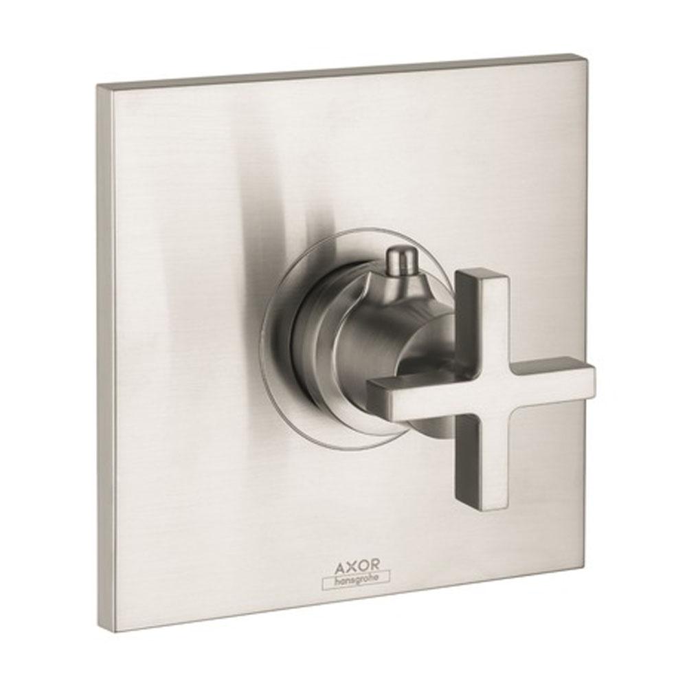 Axor Citterio Thermostatic Trim HighFlow with Cross Handle in Brushed Nickel