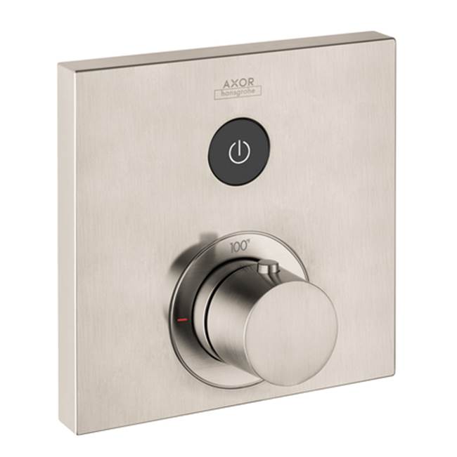 Axor ShowerSelect Thermostatic Trim Square for 1 Function in Brushed Nickel