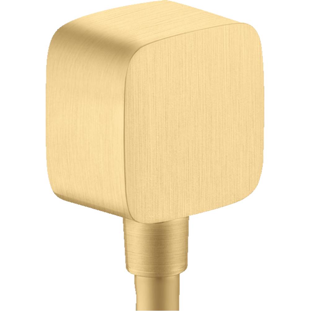 Axor ShowerSolutions Wall Outlet SoftCube with Check Valves in Brushed Gold Optic